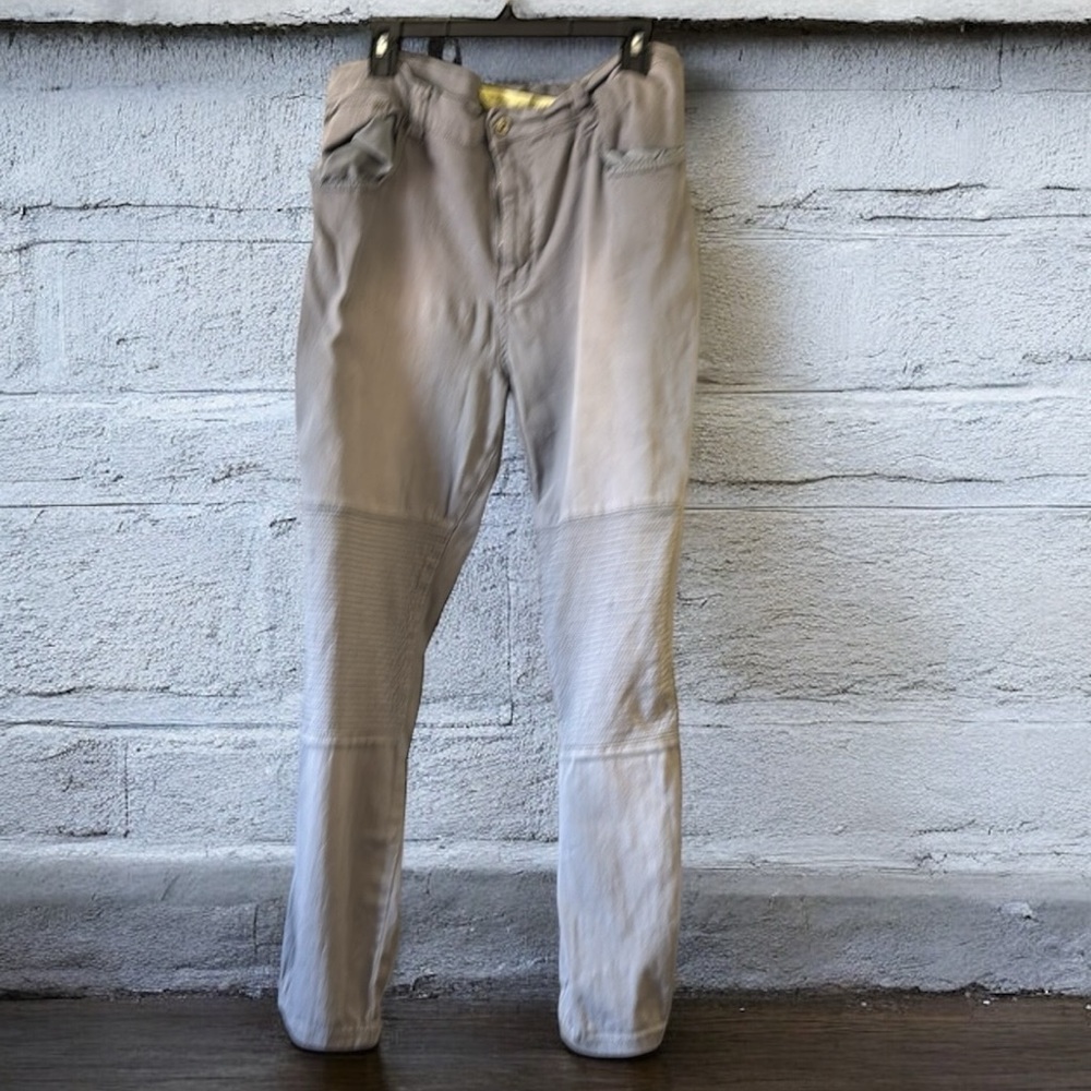 Diana Gilman moto brush patch embellished y2k light wash jeans petite 20. RK5n